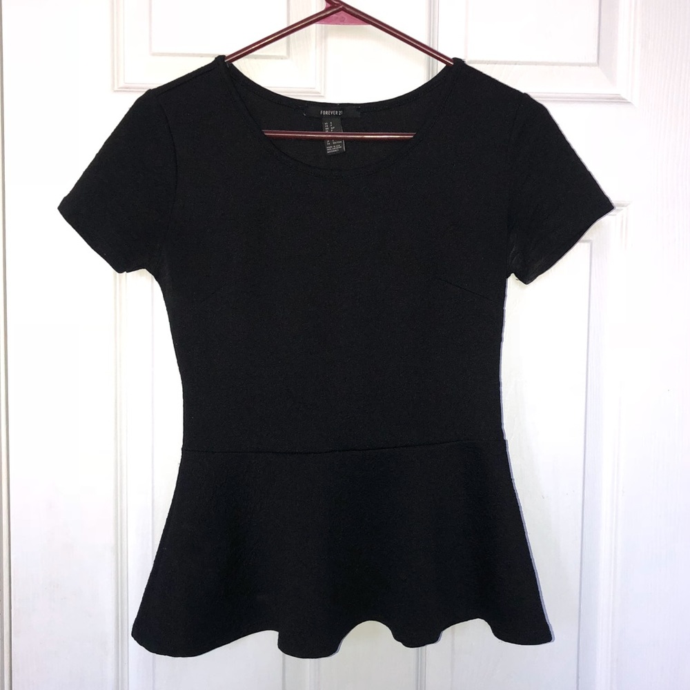 Small black peplum top